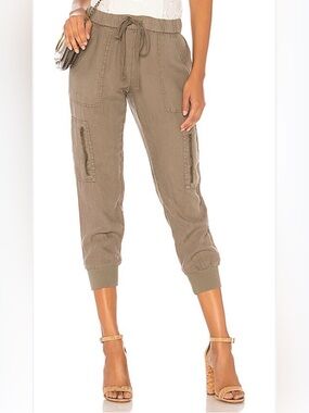 Joie Casual Drawstring Jogger Pants - Olive green